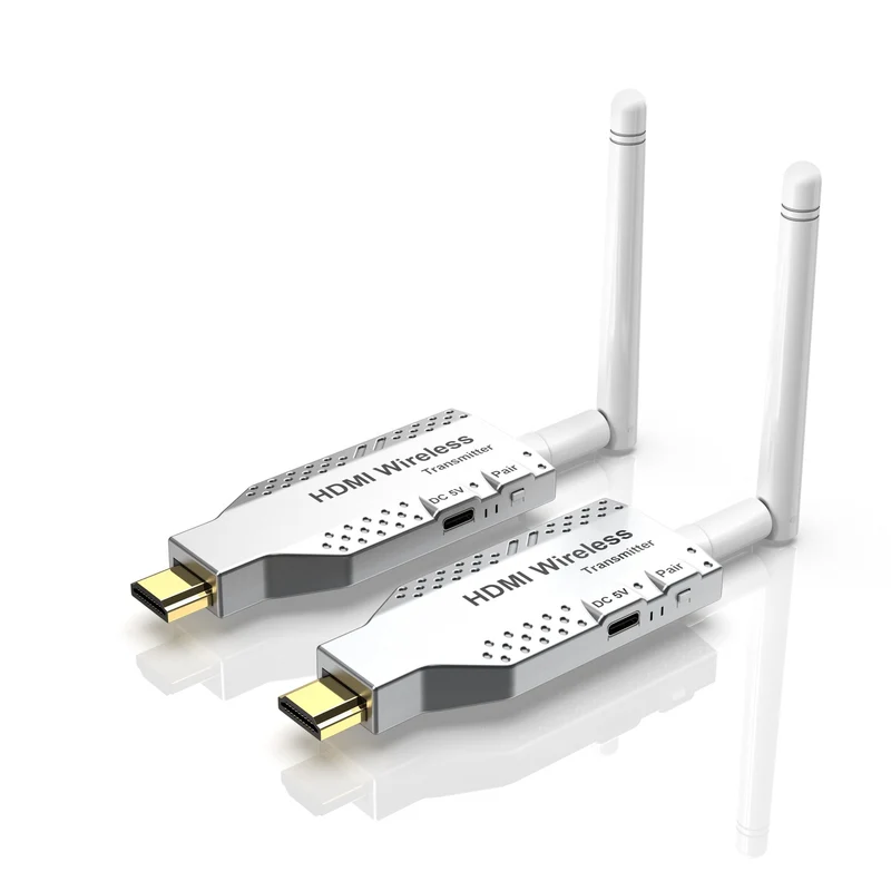 NÖRDIC Trådlös HDMI-förlängare 50m Sändare/Mottagare 4K HD 5G Wifi för Laptop till TV, PC, Monitor, Projektor