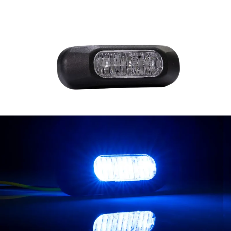 Fristom 3 x LED-varningsblinkers med stroboskop / Blå