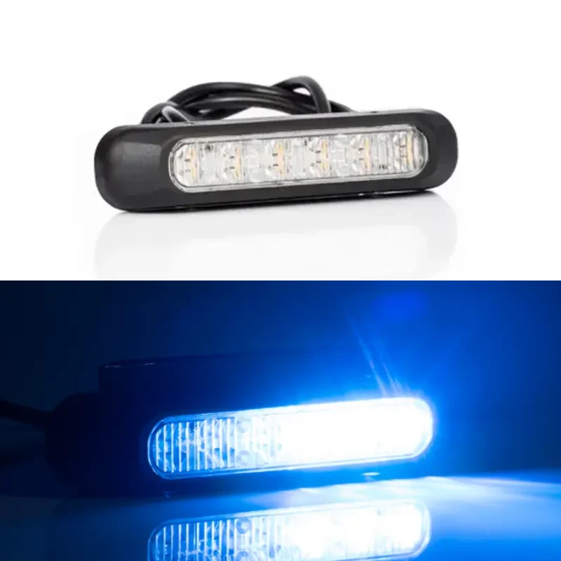 Fristom 6 x LED-varningsblinkers med stroboskop / Blå