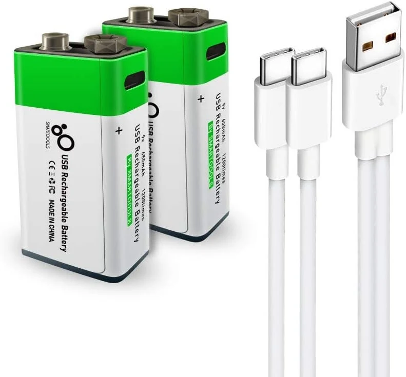 NÖRDIC USB-C Uppladdningsbara batterier 2-pack 9V/6LR61