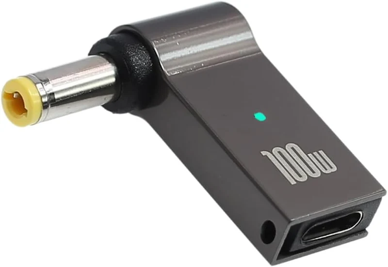 NÖRDIC USB-C till Laptopladdningsadapter, USB-C till DC-kontakt, 100W PD, laddningsadapter för bärbar dator 18–20V 5,5×2,5mm