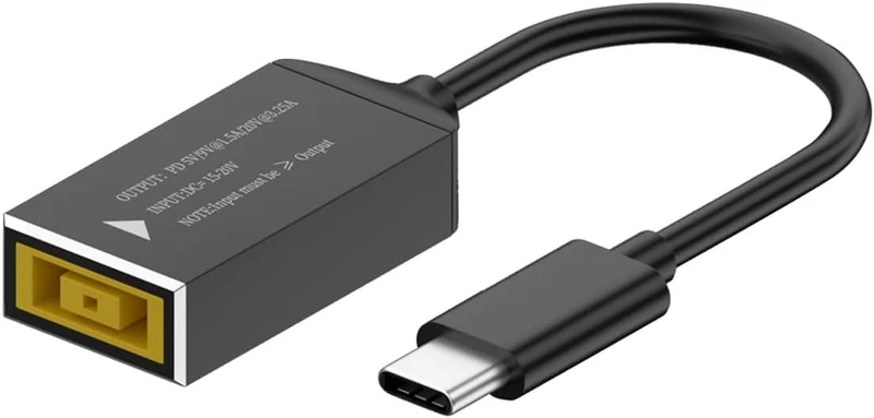 NÖRDIC Lenovo Square Yellow till USB-C adapter 17cm 65W