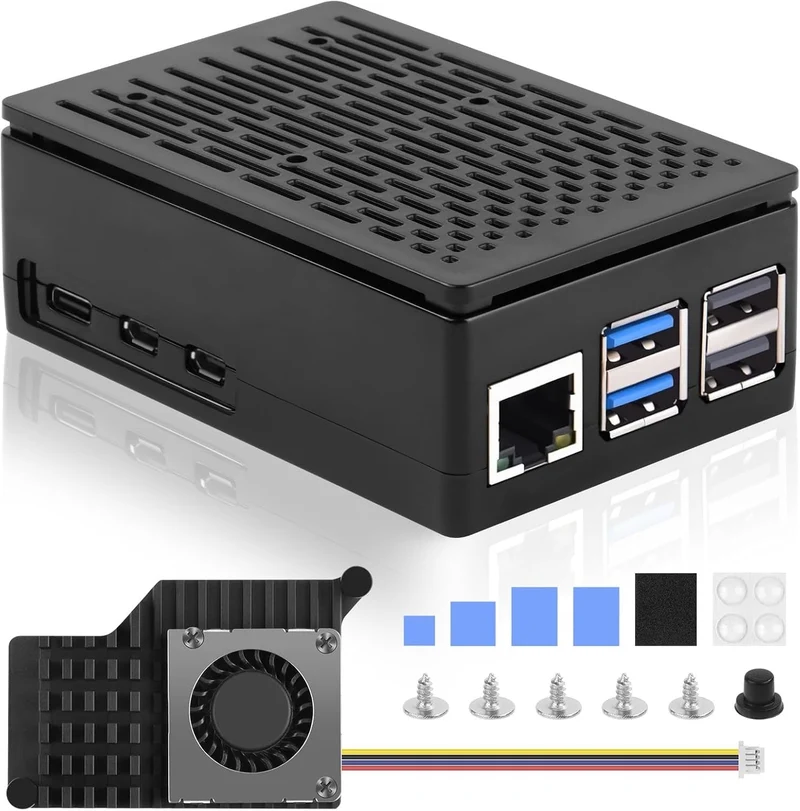 NÖRDIC Raspberry Pi 5-chassi med aktiv kylare NVMe