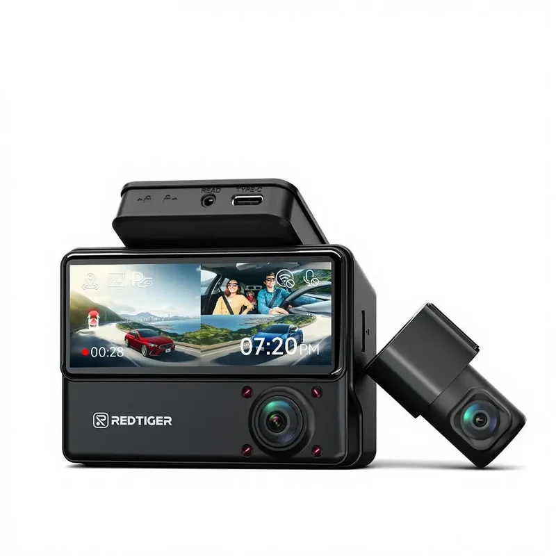 Redtiger VP20 530° 3-Channel IR Night View Dash Cam