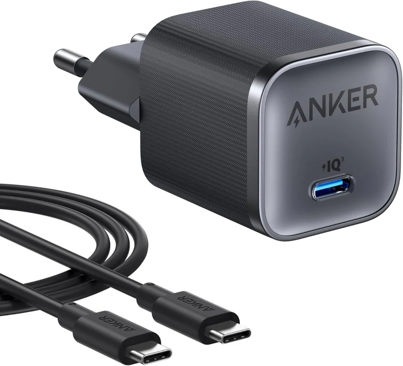 Anker Nano 45W USB-C Snabbladdare för iPhone, MacBook, iPad, Samsung Galaxy inklusive 1,8 m kabel