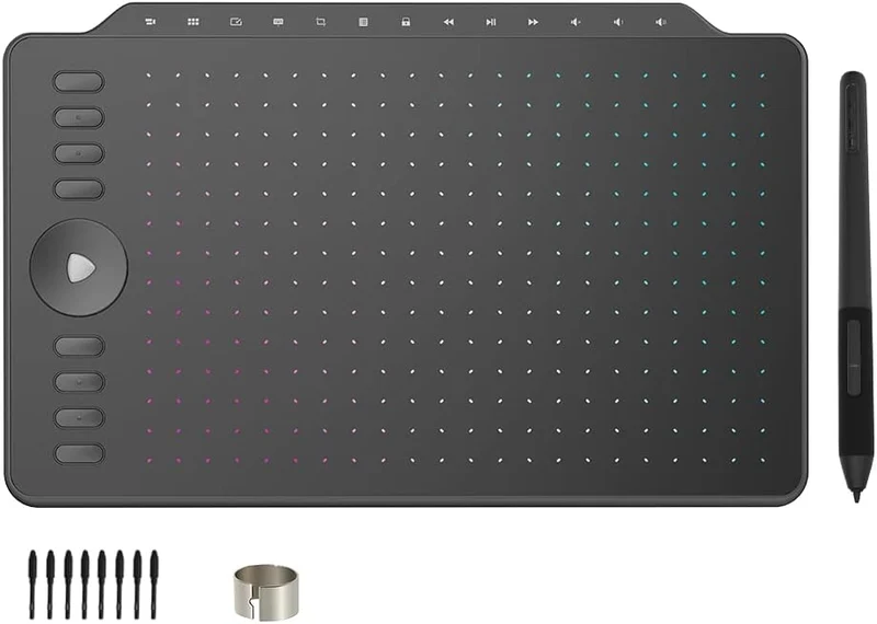 GAOMON Grafisk Ritplatta 12" med 8 Genvägs-knappar & 13 Multimedia-knappar