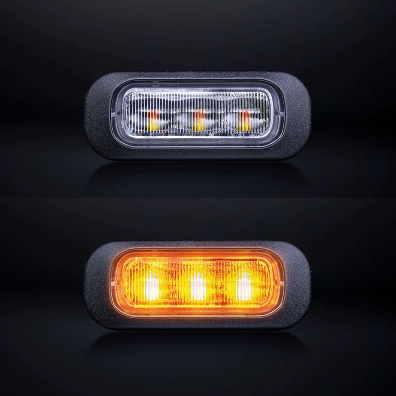 Strands Dark Knight Amber Strobe Light med Klar Lins