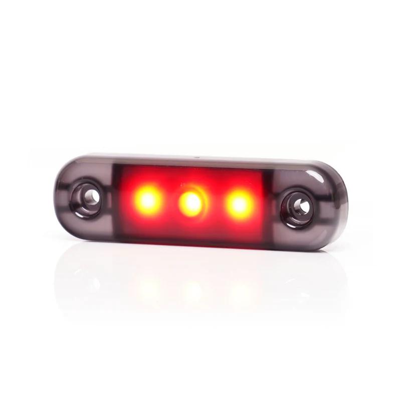 Svart rökfärgad markeringslampa / Supermörk lins / 3 LED-lampor