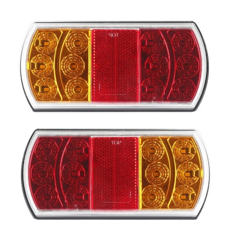 Rektangulär LED-släpvagnslampa - Set med 2 lampor / 164 x 79 mm