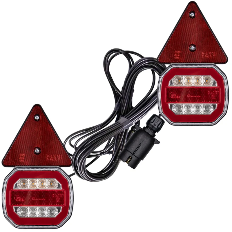 Magnetisk neonsläpvagnsljus och triangelkit med 7.5 m kabel / 7-polig