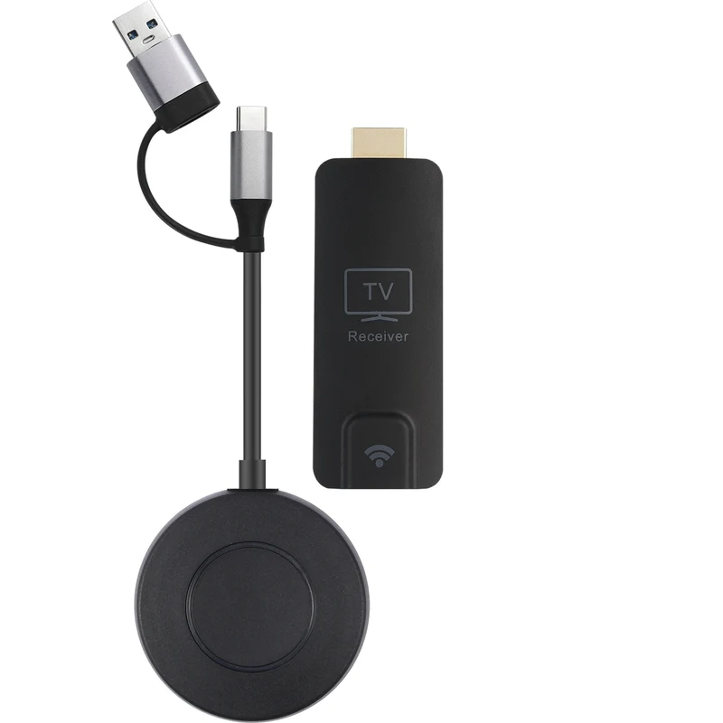 NÖRDIC Trådlös USB-C/A till HDMI Förlängare 1080P 60Hz 50m Windows, Android och iOS