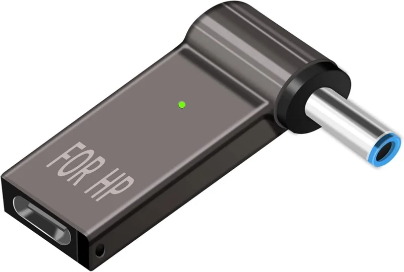 NÖRDIC USB-C till Laptopladdningsadapter, USB-C till DC-kontakt, 100W PD, DC 4,5×3,0 mm för HP