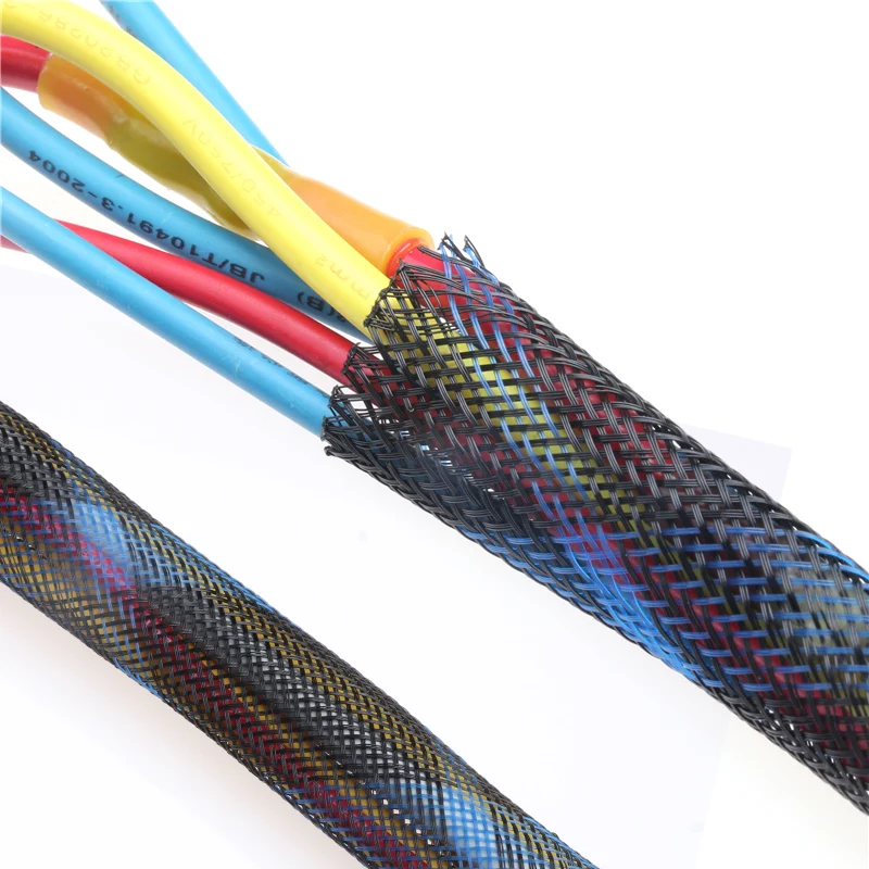 Expandable Braided Sleeving (PET) / 10m längd / Välj storlek