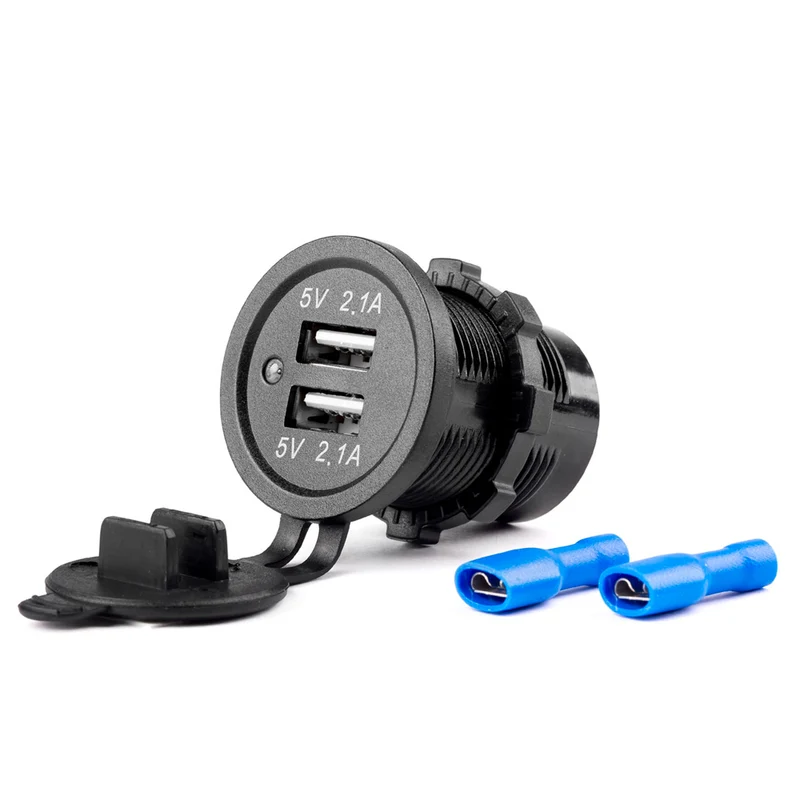 Dubbelport USB-laddare 12/24V