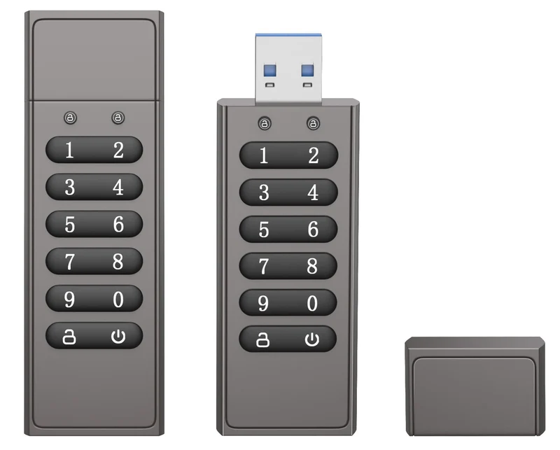NÖRDIC Säkert krypterat USB-minne lösenordsskyddat låsande AES - 256-bitars, USB-minne 3.0 för personligt skydd 512 GB
