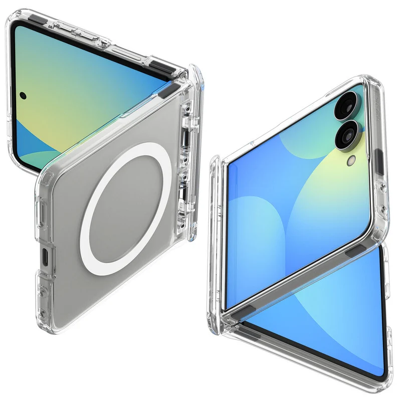 Spigen Galaxy Z Flip 8 Ultra Hybrid Pro (MagFit) Case (Clear Case / White Ring)