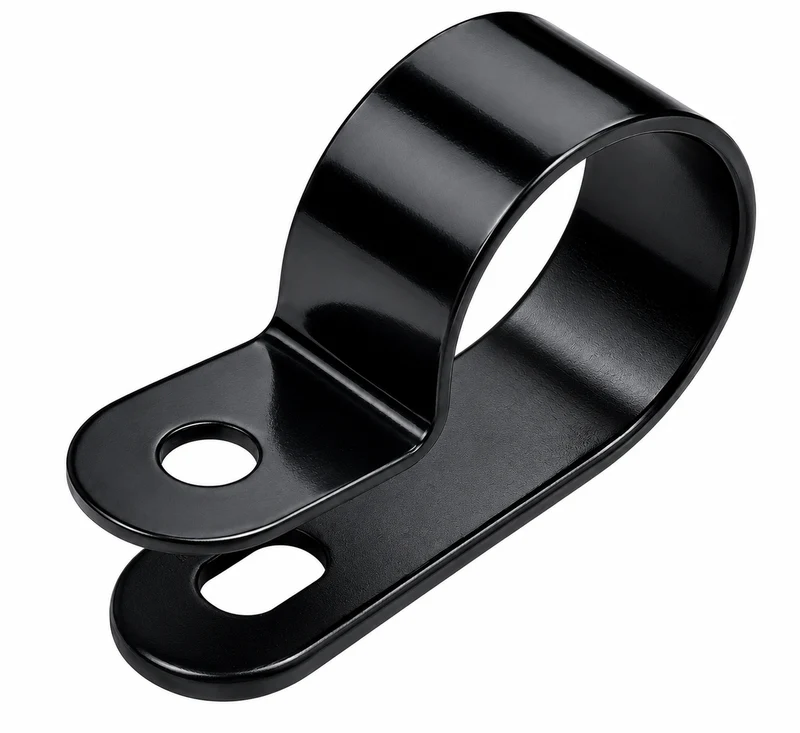 Svart nylon P-klämmor/skruvfäste/pack om 100
