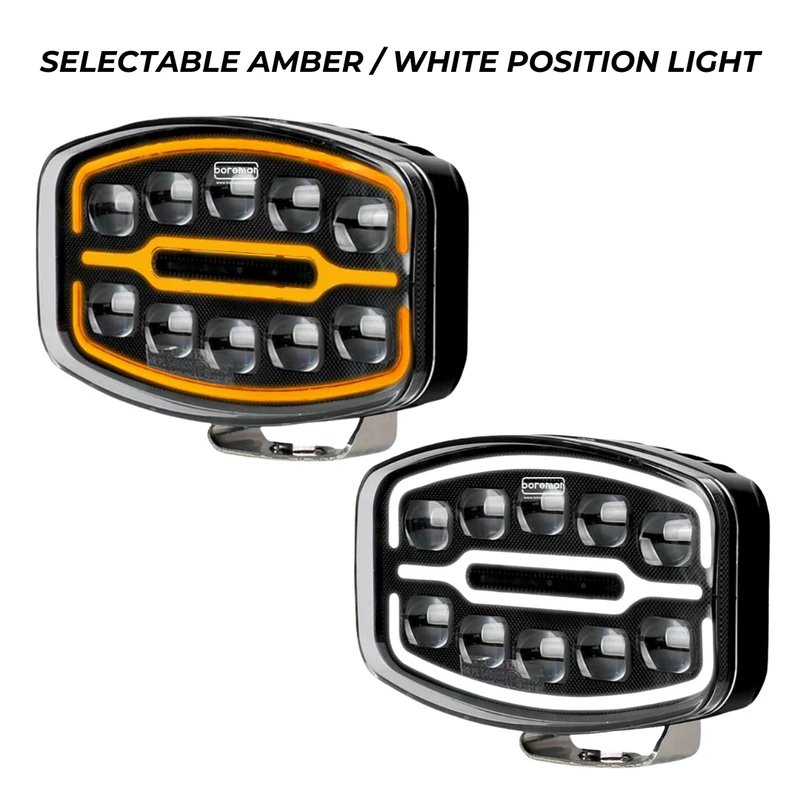 Boreman Polaris LED-körlampa med bärnstensfärgad / klar positionsljus