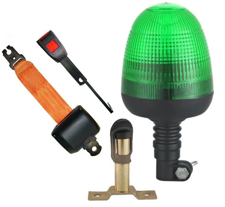 Säkerhetsbältessats med grön beacon och DIN-stångsfäste.