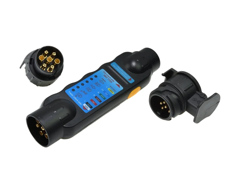 Bilsläp bogserbelysning Tester med adaptrar, 12v stickpropp och uttag 7 - 13 stift