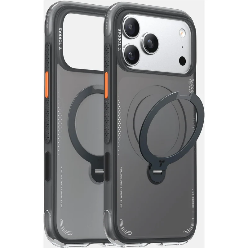 Torras Ostand Q3 Air Case for iPhone 18 Pro (Black)