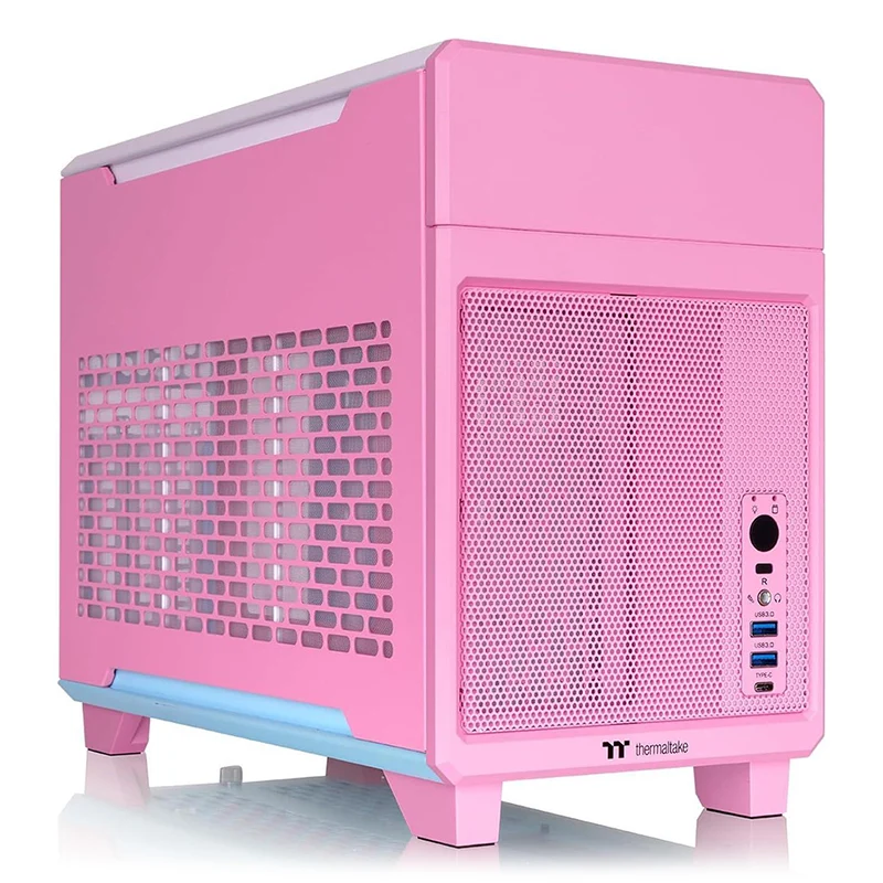 Thermaltake TR100 Mini Tower Compact Dual Chamber Mini-ITX Case - Bubble Pink (CA-11A-00SANN-00)