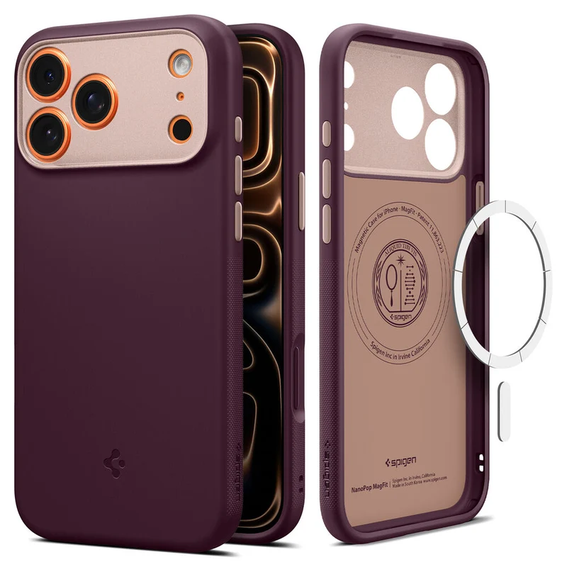 SPIGEN Nano Pop MagSafe Case for iPhone 18 Pro Max/17 Pro Max (Burgundy Bean)