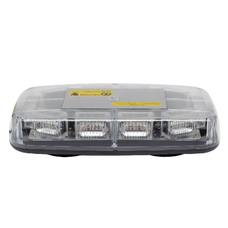 Magnetisk LED Mini Beacon Light Bar Amber 12/24v med klar lins