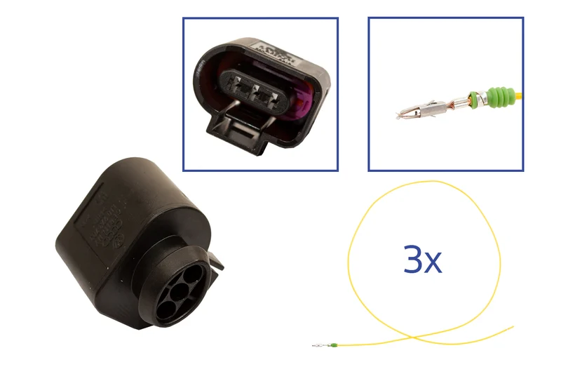 Repair kit connector 3 pin 1J0 973 703 / 3D0 973 703 socket housing for VW Audi Seat Skoda