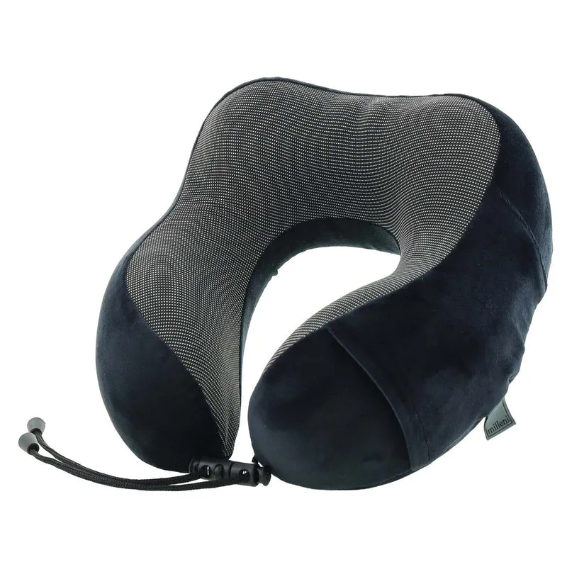 Milleni Memory Foam Comfort Ergonomic Air Travel Neck Pillow - Black