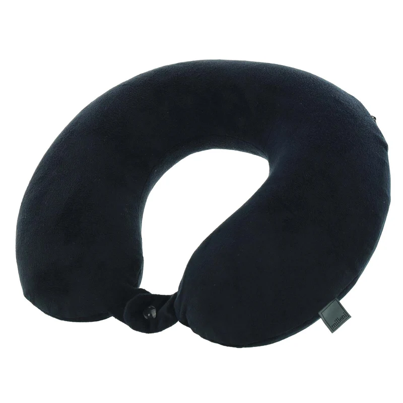 Milleni Memory Foam Comfort Ergonomic Air Travel Neck Pillow - Black