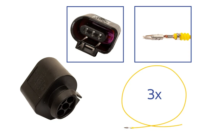 Repair kit connector 3 pin 1J0 973 703 / 3D0 973 703 socket housing for VW Audi Seat Skoda