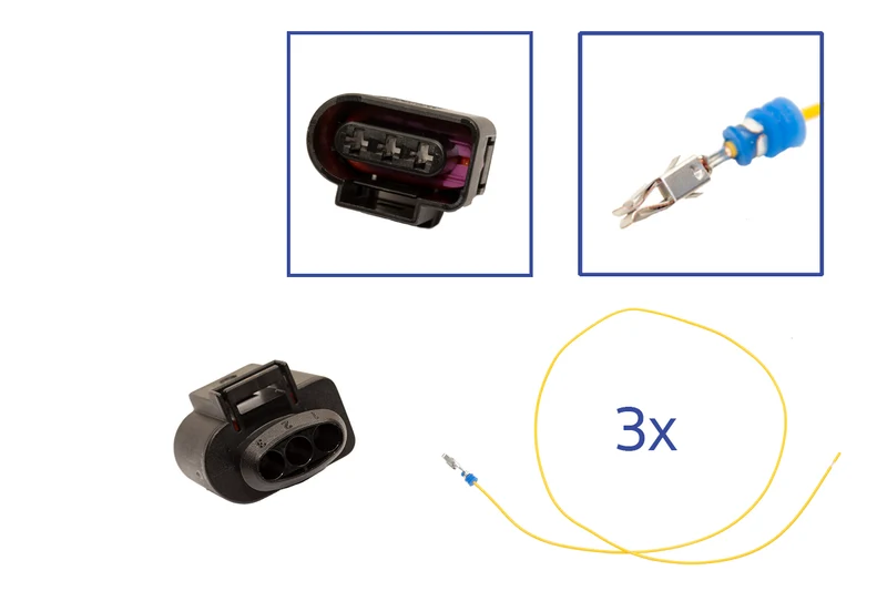 Repair kit connector 3 pin 1J0 973 723 plug housing for VW Audi Seat Skoda