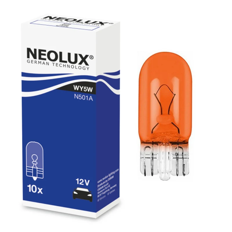 12v 5w Capless T10 Amber / paket med 10