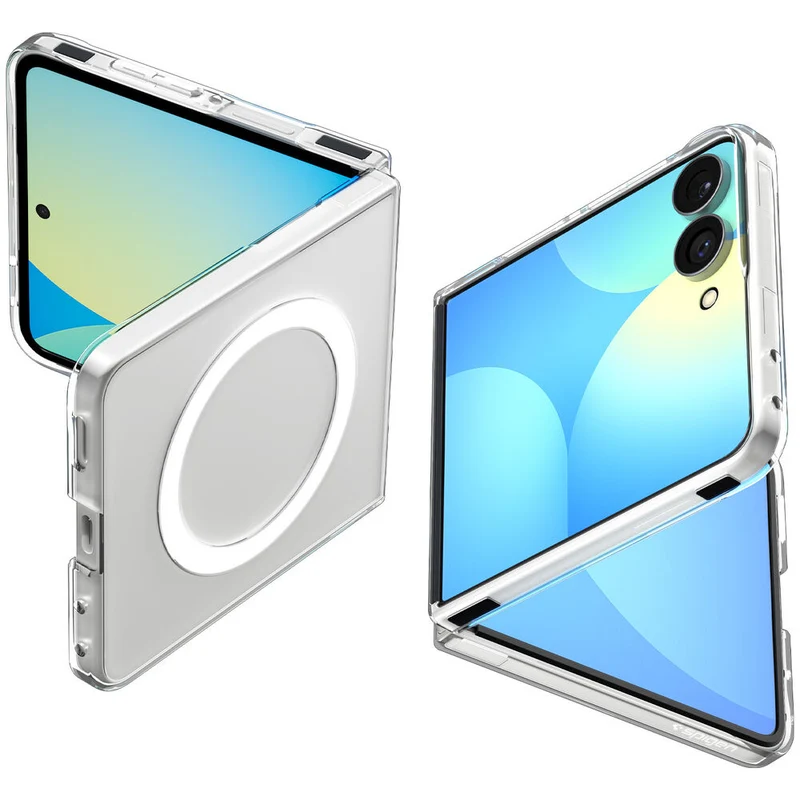Spigen Galaxy Z Flip 8 Air Skin (MagFit) Case (Clear Case / White Ring)