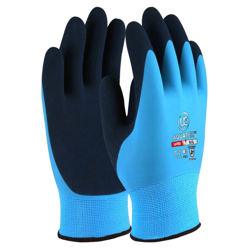 Dubbelbelagda latex arbetshandskar / 5 par
