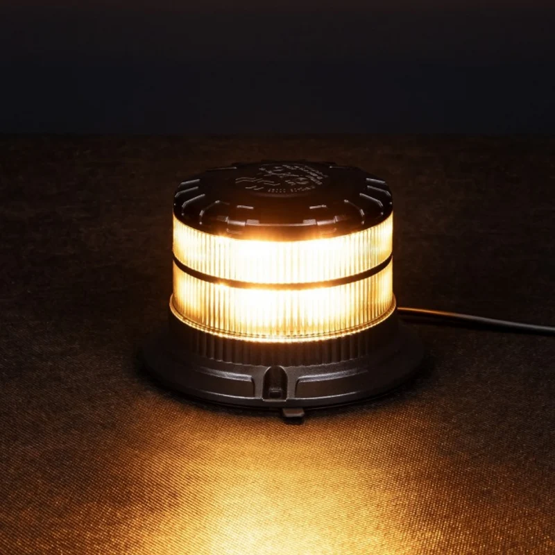 LED-varningslampa med mörk lins, magnetisk bas och bultfäste