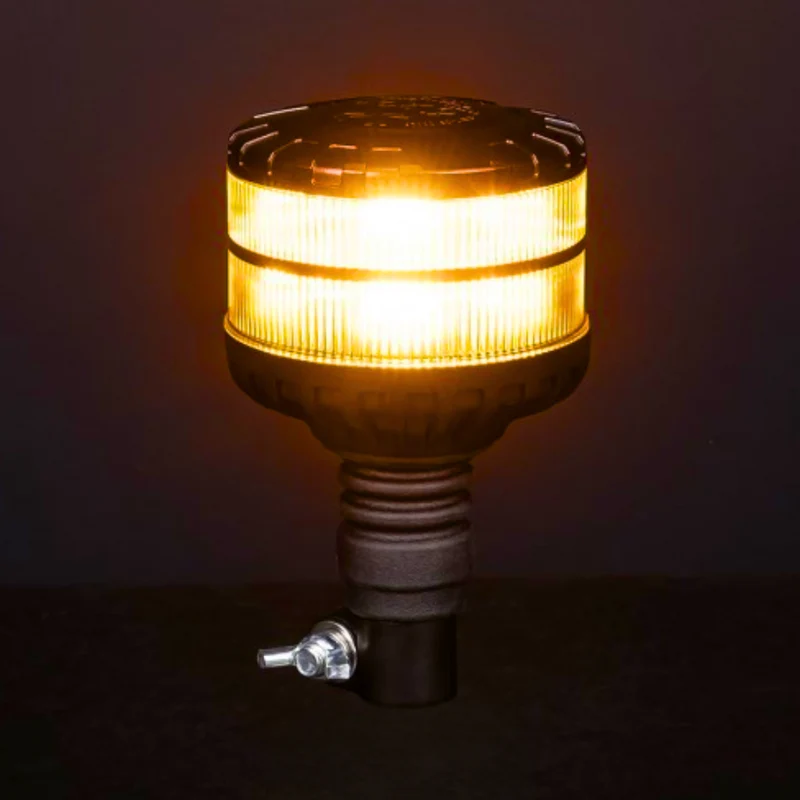 LED-varningslampa med mörk lins och flexibel DIN-sockel