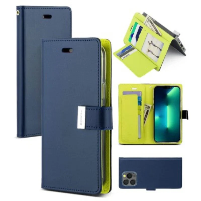 Goospery Rich Diary for iPhone 16 Plus - Navy