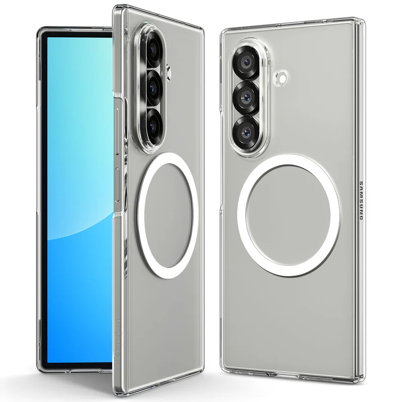 Spigen Samsung Galaxy Z Fold 7 Air Skin (MagFit) Case - Clear Case / White Ring