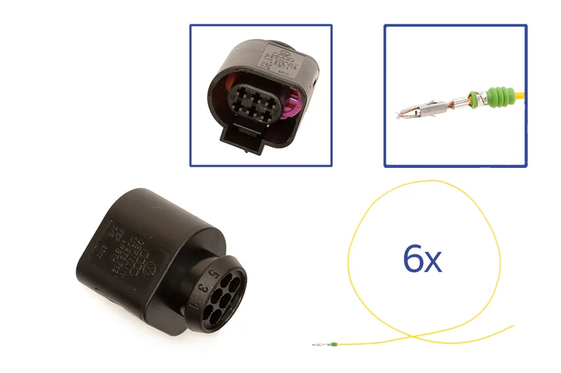 Repair kit connector 6 pin 1J0 973 713 socket housing for VW Audi Seat Skoda