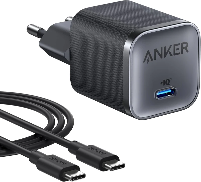 Anker Nano 45W USB-C Snabbladdare för iPhone, MacBook, iPad, Samsung Galaxy inklusive 1,8 m kabel