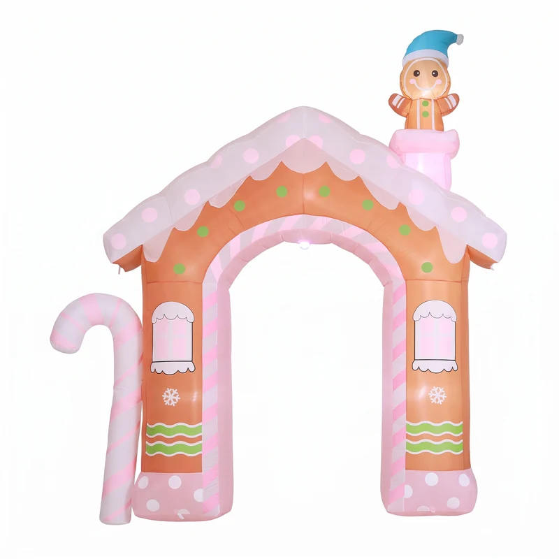 Jingle Jollys Christmas Inflatable Gingerbread Man Candy 3.2M Illuminated Decorations