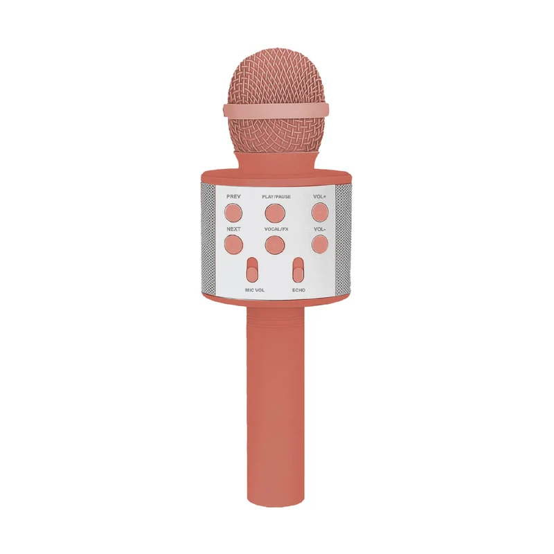 Laser Wireless Karaoke Microphone with Speaker (Sunset Coral)