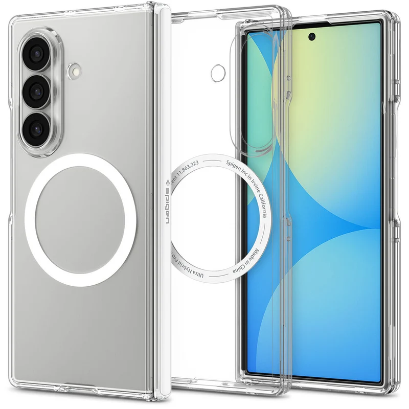 Spigen Galaxy Z Fold 8 Ultra Ultra Hybrid Pro (MagFit) Case (Clear Case / White Ring)