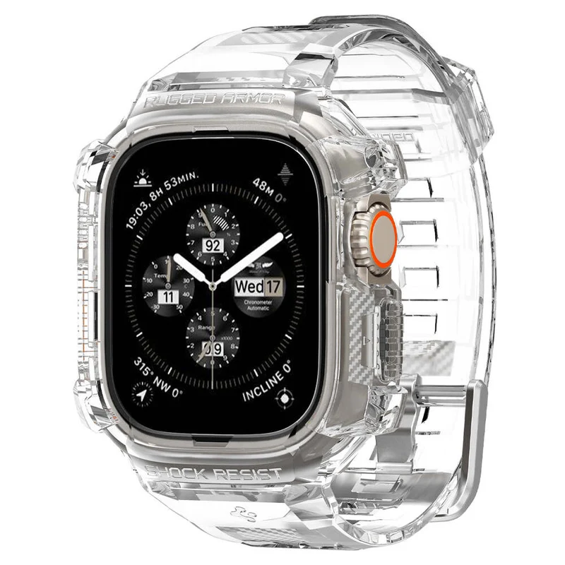 Spigen Apple Watch Ultra 4/3/2/1 49mm Rugged Armor Pro Band Case (Clear)