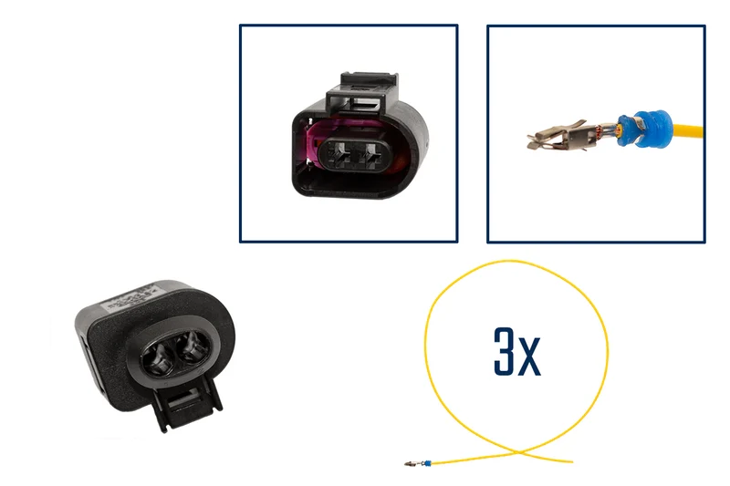 Repair kit connector 2 pin 1J0 973 722 plug housing for VW Audi Seat Skoda
