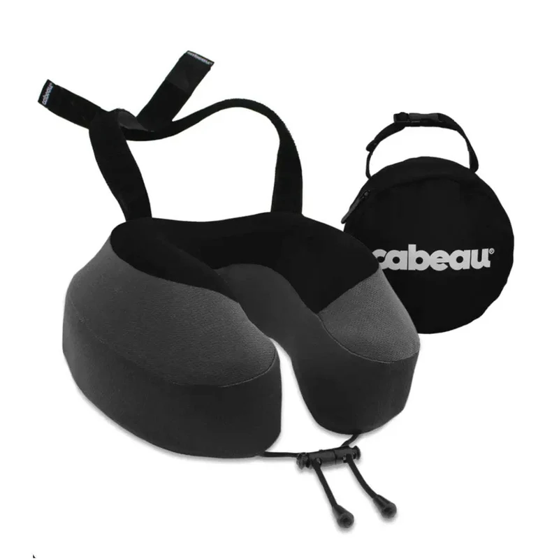Cabeau Evolution S3 Memory Foam Travel Pillow With Seat Strap System - Steel Grey