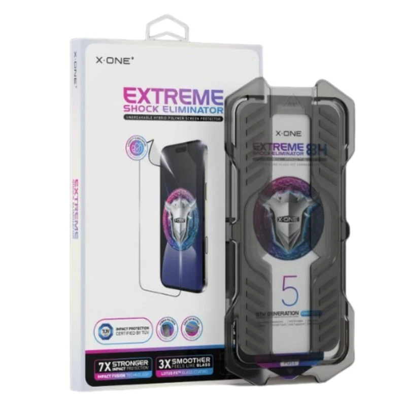 X.One 2.5D Hybrid Polymer Impact Screen Protector with Installation Tool iPhone 15 Pro