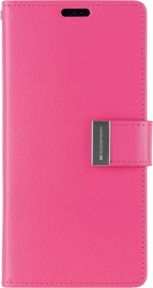 Goospery Rich Diary Case for iPhone 13 Pro - Hot Pink/Pink